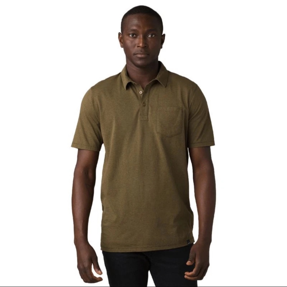 Prana Men’s prAna polo short sleeve peat heather NWT size XL